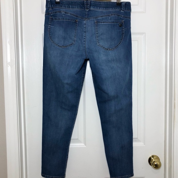 Democracy Stretchy Ab Technology Mid Rise Waistband Slimming Panel Blue Jeans 12 - Picture 6 of 16